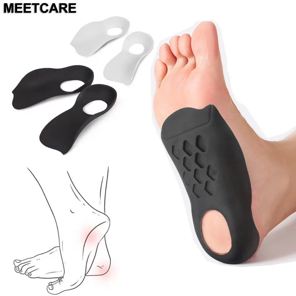 Semelles intérieures orthopédiques de soutien de la voûte plantaire, 1 paire, coussinets de pieds plats, Correction des jambes X/O, demi-coussinets EVA pour talon, absorbant les chocs, doux et respirant