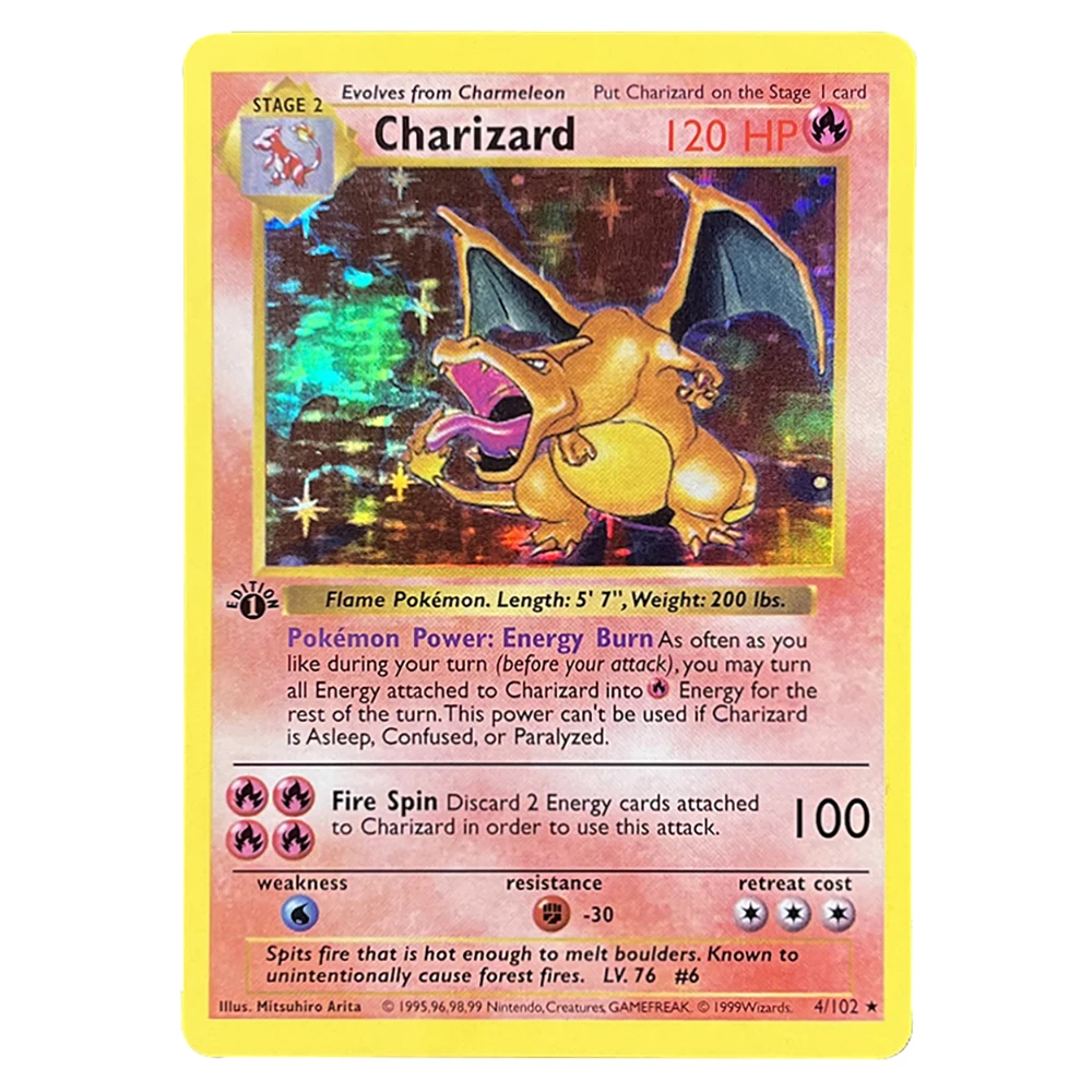 Pkemon Foil Card Pikachu Blastoise Charizard Venusaur Zapdos Alakazam Mewtwo Game Collection Proxy Cards