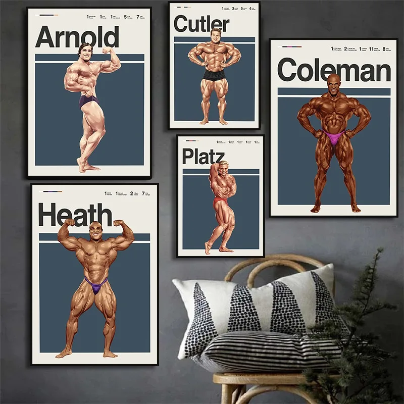 Arnold Schwarzenegger Poster,Bodybuilding Canvas Painting Wall Art Office, Motivational Gym Decor, Bodybuilding Gift Ideas