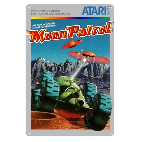 Moon Patrol Retro Video Game Metal Poster - Collectable Tin Sign -Size:20*30cm  -aluminum