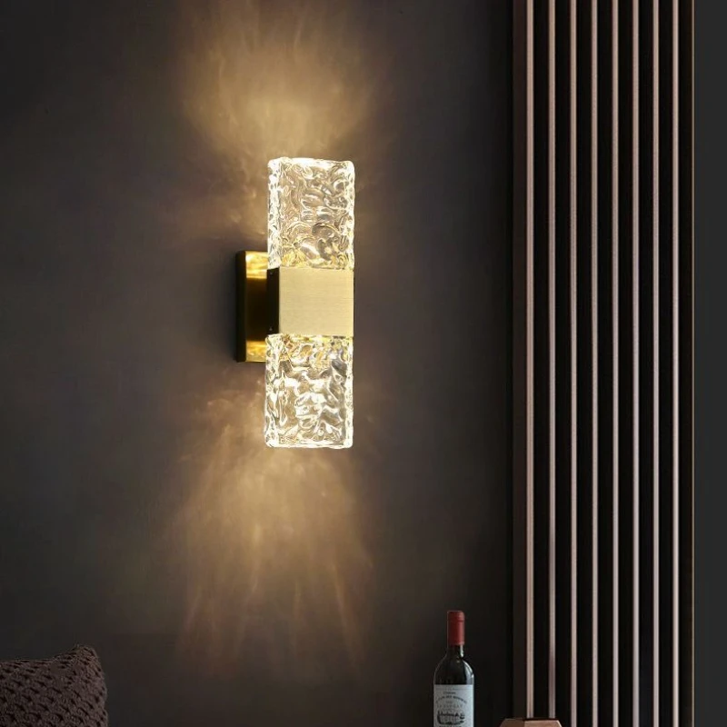 Crystal Rectangular Wall Lamp, Living Room Background Wall, Light Luxury, Simple and Modern Bedroom, Bedside, Staircase,Corridor