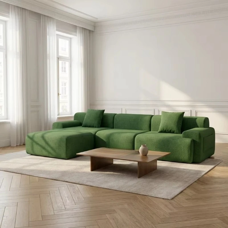 

Light green 3- and 4-seat terry cloth sofa sets for modern small living rooms