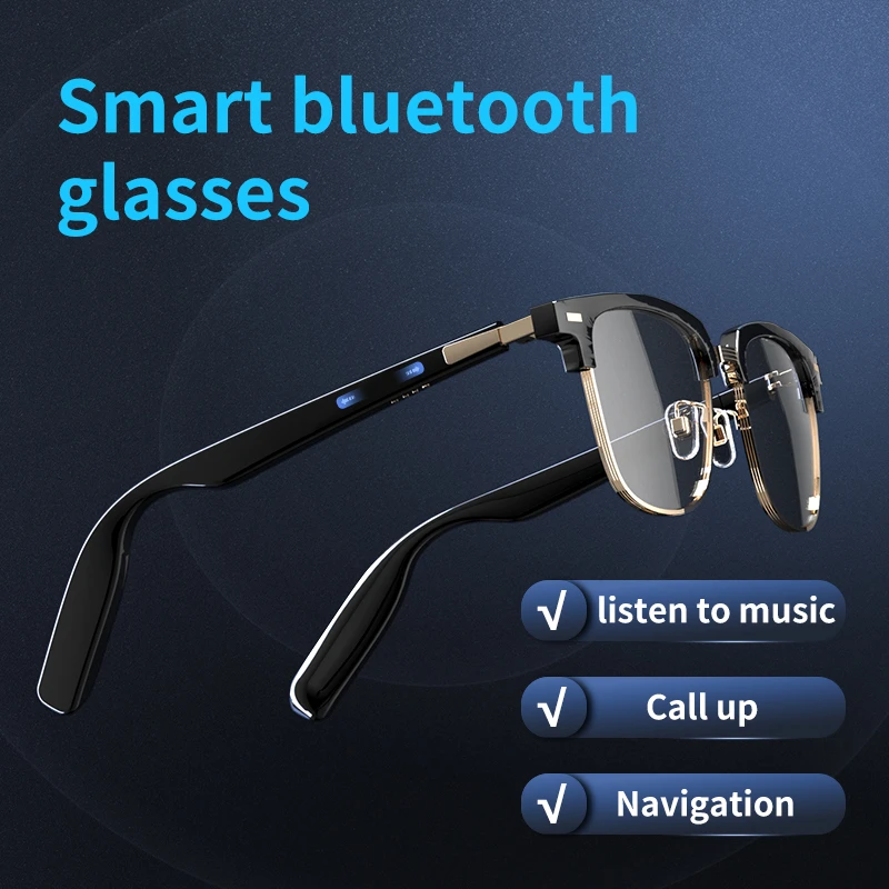 Wireless Bluetooth Smart Glasses Men Women Tws Headphones Music Call Sunglasses Anti-Blue Light Suitable For Game Music Eyewear
