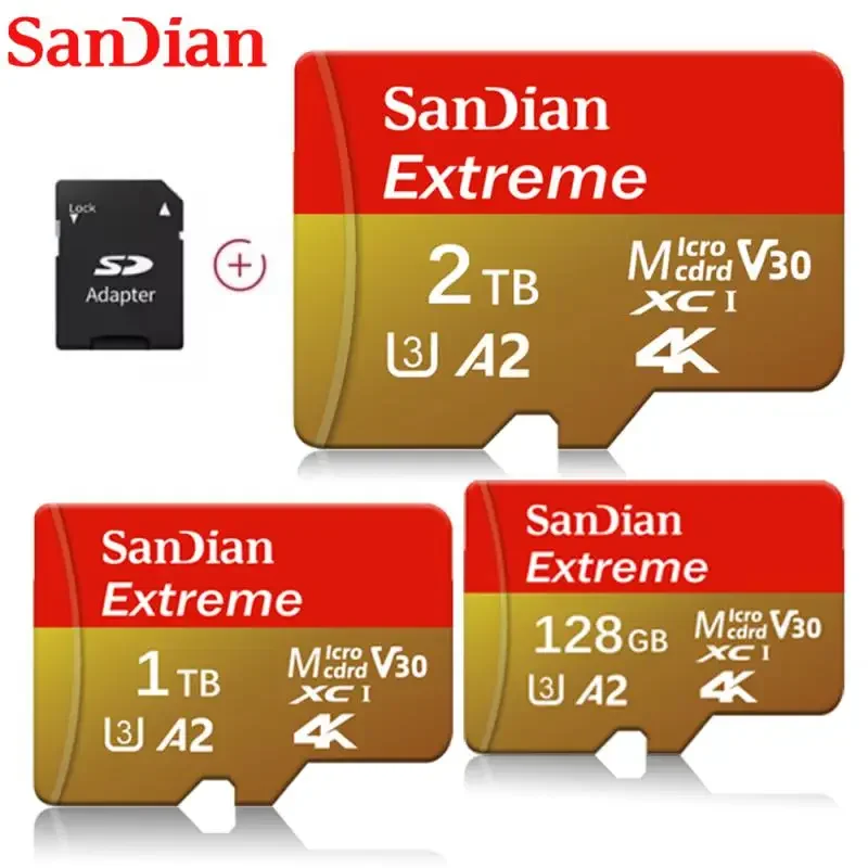 Original Memory Card Mini 128GB Micro TF SD Card Class 10 U3 4K Ultra High Speed SD TF Flash Card 1TB 2TB For Camera Phone Drone