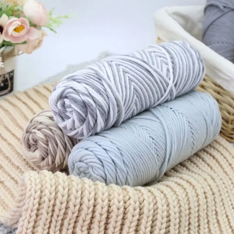 Eight-strand Acrylic Scarf Thread Milk Cotton Medium Thick Lover's Yarn Ball 76 Colors Knitted Hat Scarf Carpet Yarn Ball