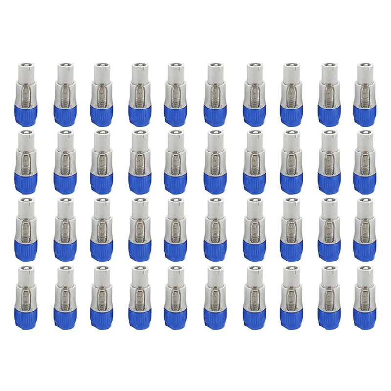

SUNRI-40Pcs 3 PIN AC Powercon Connector Male Plug NAC3FCA NAC3FCB AC Cable 20A 250V Power Plug Adapter For Stage Light(B)