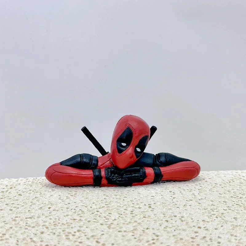 The Avengers Deadpool Sitting Posture Lying Posture Sleeping Posture Handmade Model Desktop Computer Car Decoration Kid Toy Gift