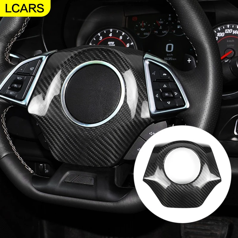 

Lcars-Carbon Fiber Steering Wheel Airbag Cover for Chevrolet Camaro 2016-2023