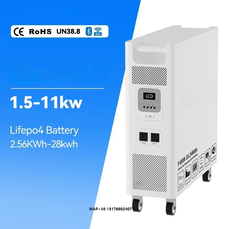 

All-in-One off Grid 6kw Hybrid Inverter Plus 200Ah/51.2V 10.24kwh Solar Home Energy Storage System Battery Mobile Power Station