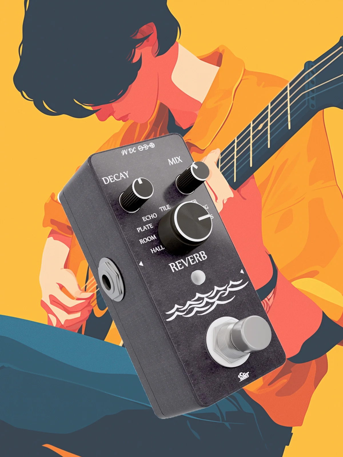 

ISET RB-01 Digital Reverb Guitar Effect Pedal with 9 Modes Guitar Effect Pedal for Electric Guitar Bass True Bypass