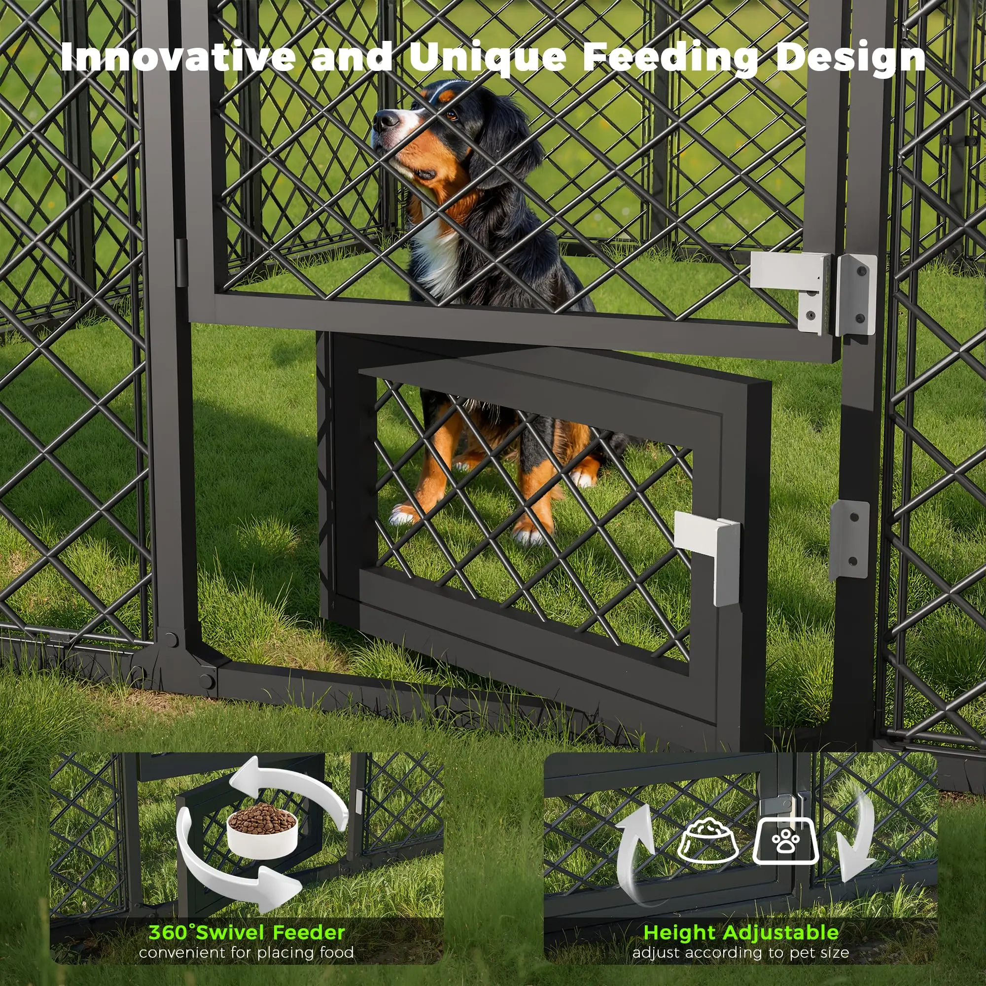 10x14×6.4 FT Heavy Duty Dog Kennel Outdoor with Secure Double Locks