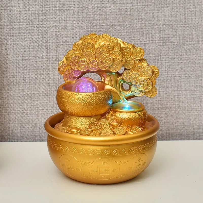 New Chinese-style generator money flowing water ornament circulating water view tea table living room desktop fountain feng shui