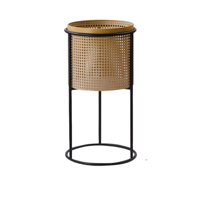 تقليد الخوص حامل زهور سلة نبات الحديد غرفة المعيشة شرفة حامل النبات المعاصرة الخضرة عرض زهرة المنظم