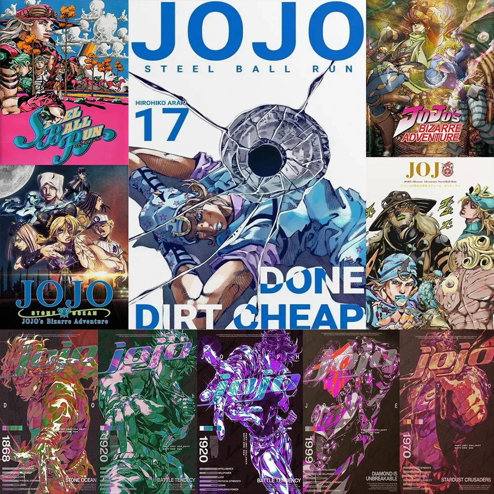 Dream Anime J-JoJo B-Bizarre Retro Poster Druck Cartoon Rolle Klassische Heiße Leinwand Malerei Spiel Zimmer Ästhetische Kunst Wand Dekor G