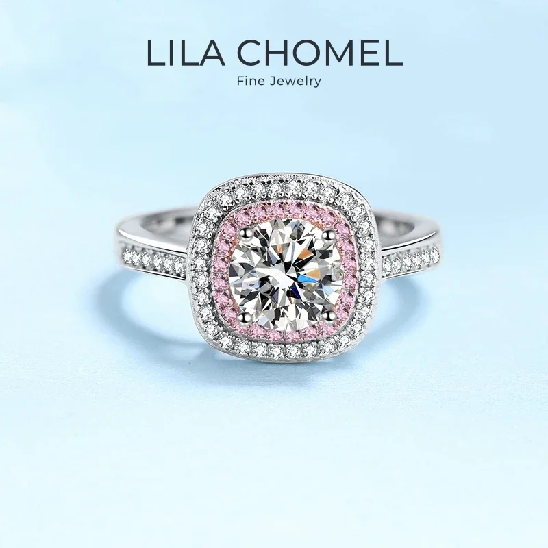 رومانسية فتاة هدية عيد ميلاد 18K الذهب الأبيض النساء الزفاف الفرقة 1CT VVS1 D اللون مويسانيتي الماس PT950 البلاتين عيد الحب