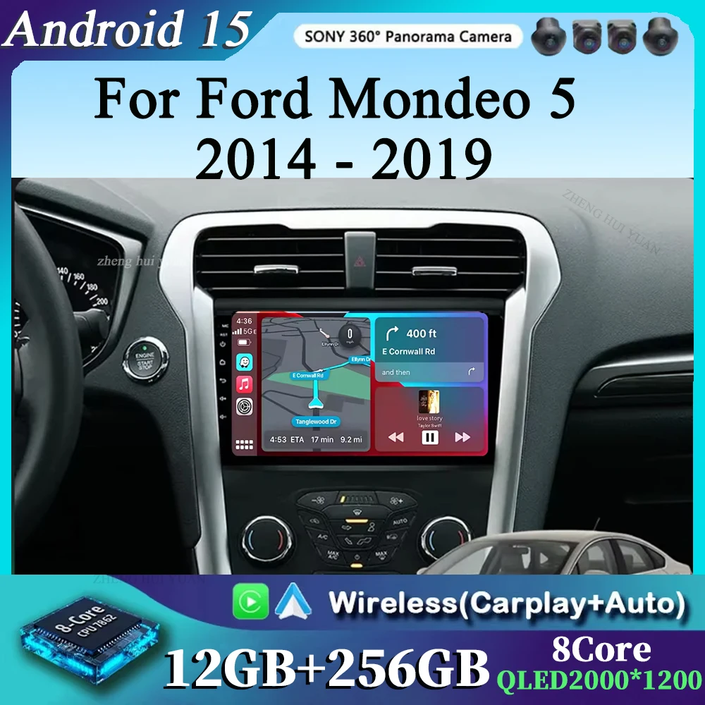 

Android 15 Carplay Auto For Ford Mondeo 5 2014 - 2019 Car Radio Multimedia Video Player Navigation GPS No 2Din 2 Din DVD DSP 4G