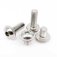 M2 M2.5 M3 M4 M5 M6 M8 ISO7380.2 304 A2 Stainless Steel Allen Hex Hexagon Socket Round Button Head With Washer Collar Bolt Screw