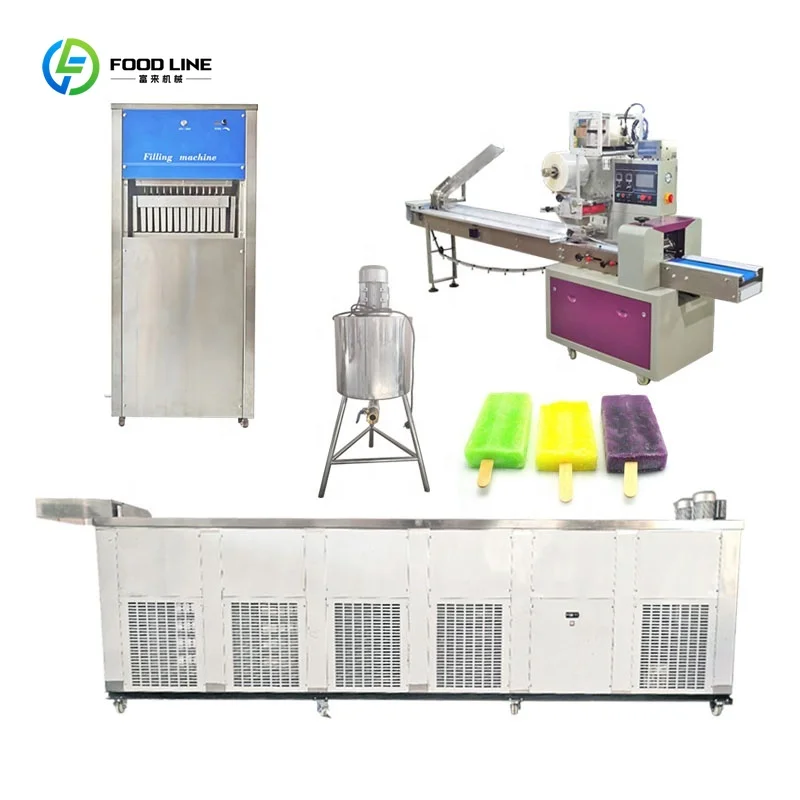 24 Mould Popsicle Ice Lolly Line with Mixing Homogenizer for Commercial Manufacturing Custom