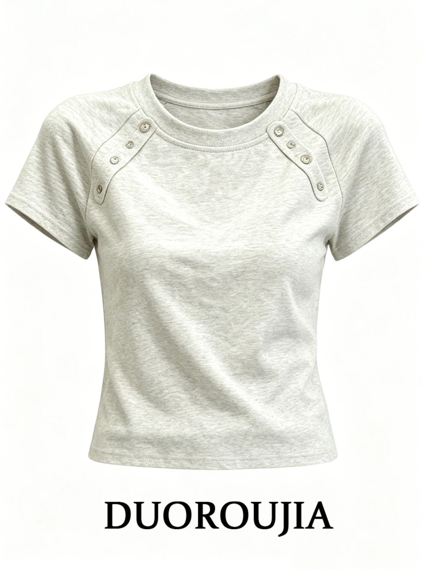 

Slim Fit round Neck Short Sleeve T-Shirt Women's Korean Style Commute Summer Clothing DUOR plus Size Fashion Sensation