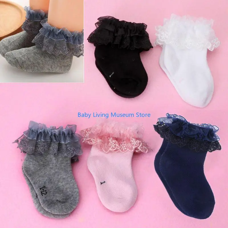 p31c 0-1years حديثي الولادة جوارب القطن الدانتيل الدانتيل الأميرة تمشيط الجوارب القطن للفتيات الصيف الربيع الجوارب فاتنة #6
