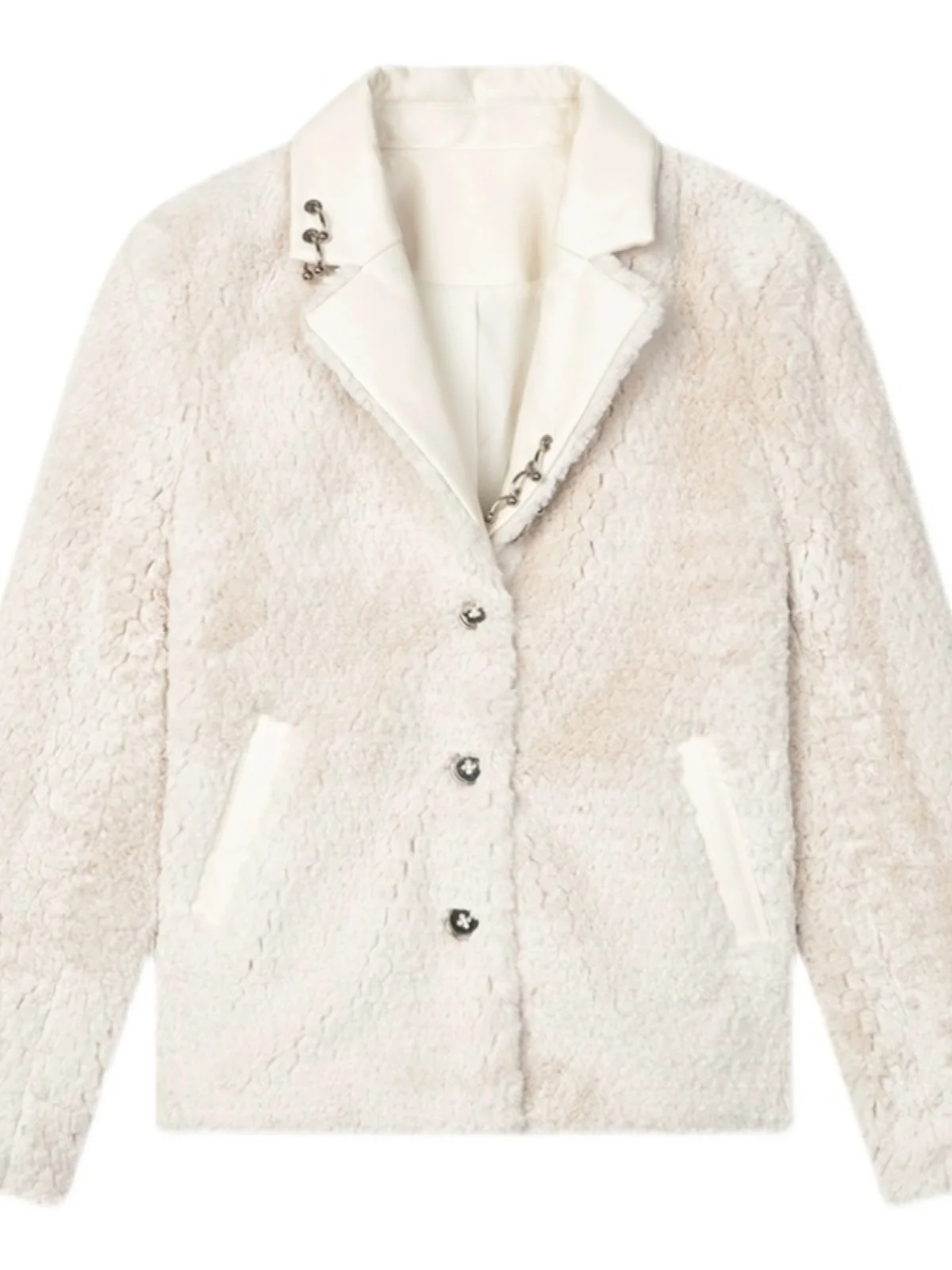 高品質フェイクラビットファー ジャケット 冬の新作 パッチワーク 暖かいアウター ルーズフィット 快適なレディースファッションコート