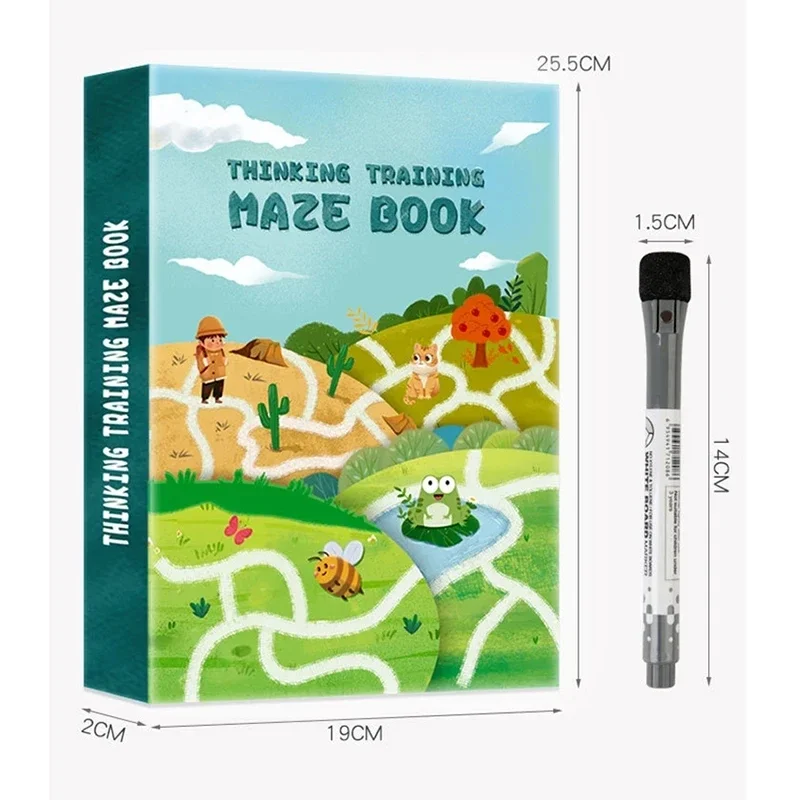 Training Maze Pen Control Book Children Labyrinth Drawing Tablet Hand Training Shape Games Set Educational Toys