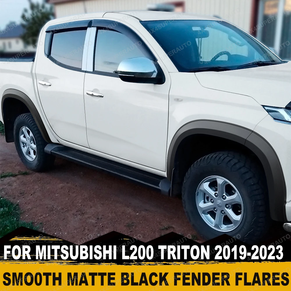 

Fender Flares Wheel Arch Mudguards For Mitsubishi L200 Triton 2019-2023 Guard Double Cab Auto Part Car Accessories Matte black