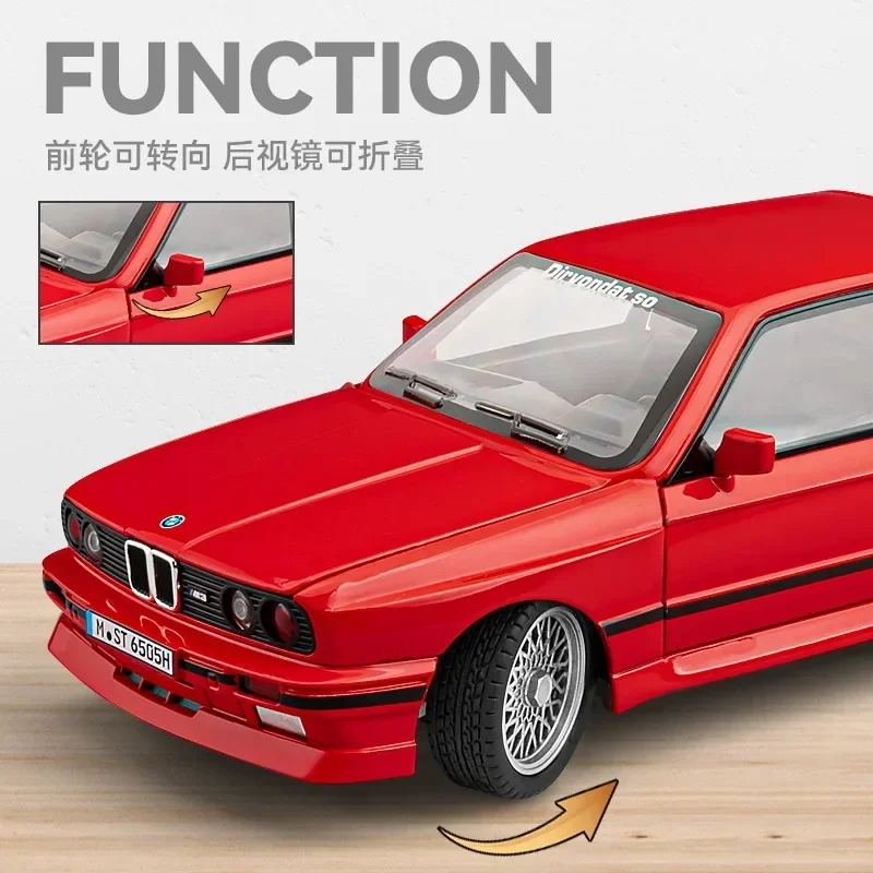 1:24 BMW M3 Alloy Diecast Classic Car Model Sound & Light Gift For Friend Birthday Present Collecting Hobbies