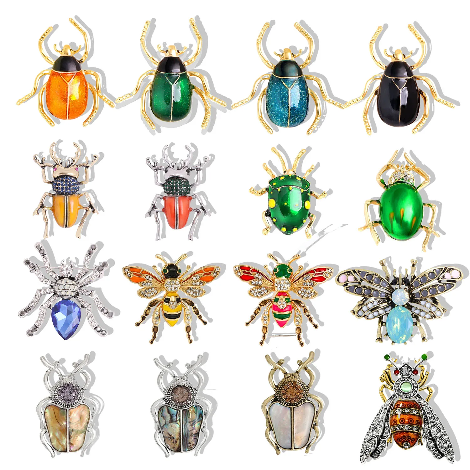 Insects, animals, needles, bees, beetles, oil droplets, chest flowers, alloy, diamonds, cute and personalized accessories