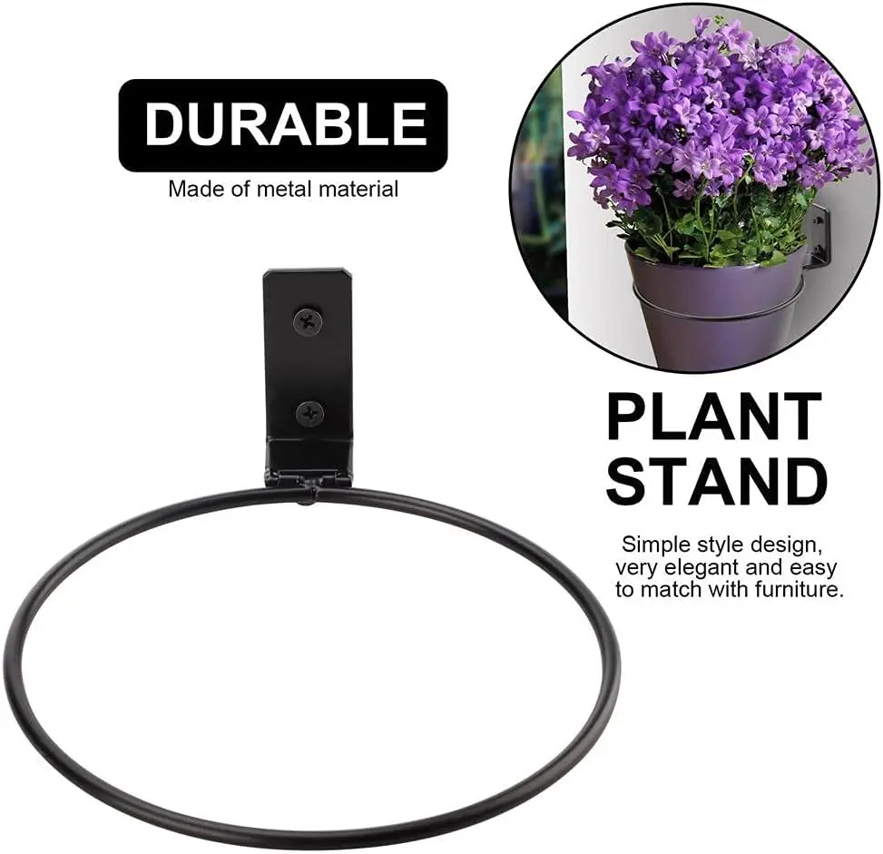 4/6/8 Inch Wall-mounted Plant Holder Metal Folding Ring Flower Pot Stand for Outdoor Garden Home Indoor Wall Decorative Racks