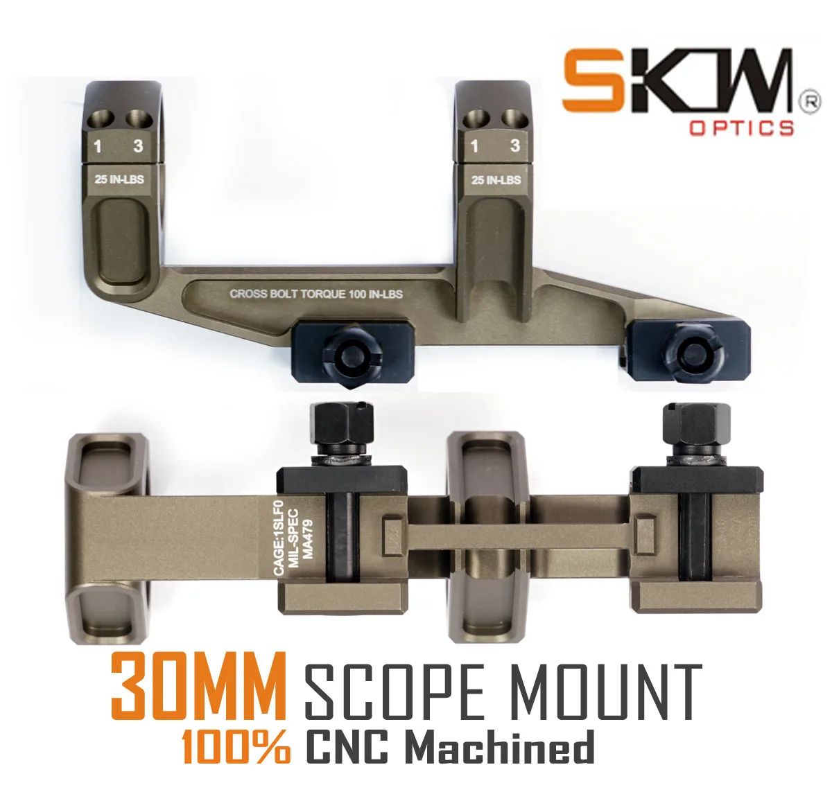 

SKWoptics-Scope Rings Low AR15 M4 Mount CNC, 1913 Picatinny Rails, 30mm,