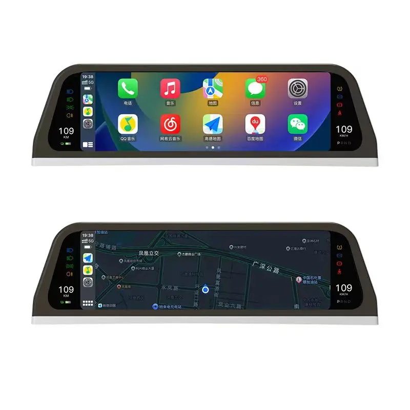 Pantalla frontal para Tesla Model 3 Y, tablero Digital, Carplay, Android, pantalla IPS de 9,66 pulgadas, velocidad de potencia automática, HUD