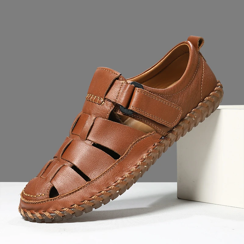 

Функциональные мужские пляжные сандалии с завязками для удобного надевания и снятия, дышащие, нескользящие, на толстой подошве, повседневные.