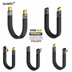 90 degrees Usb4 3.2 Charging Cable Dual Type-C Male To Male Female Transfer Fpc Softline Compatible Thunderbolt 3/4 Data Cable