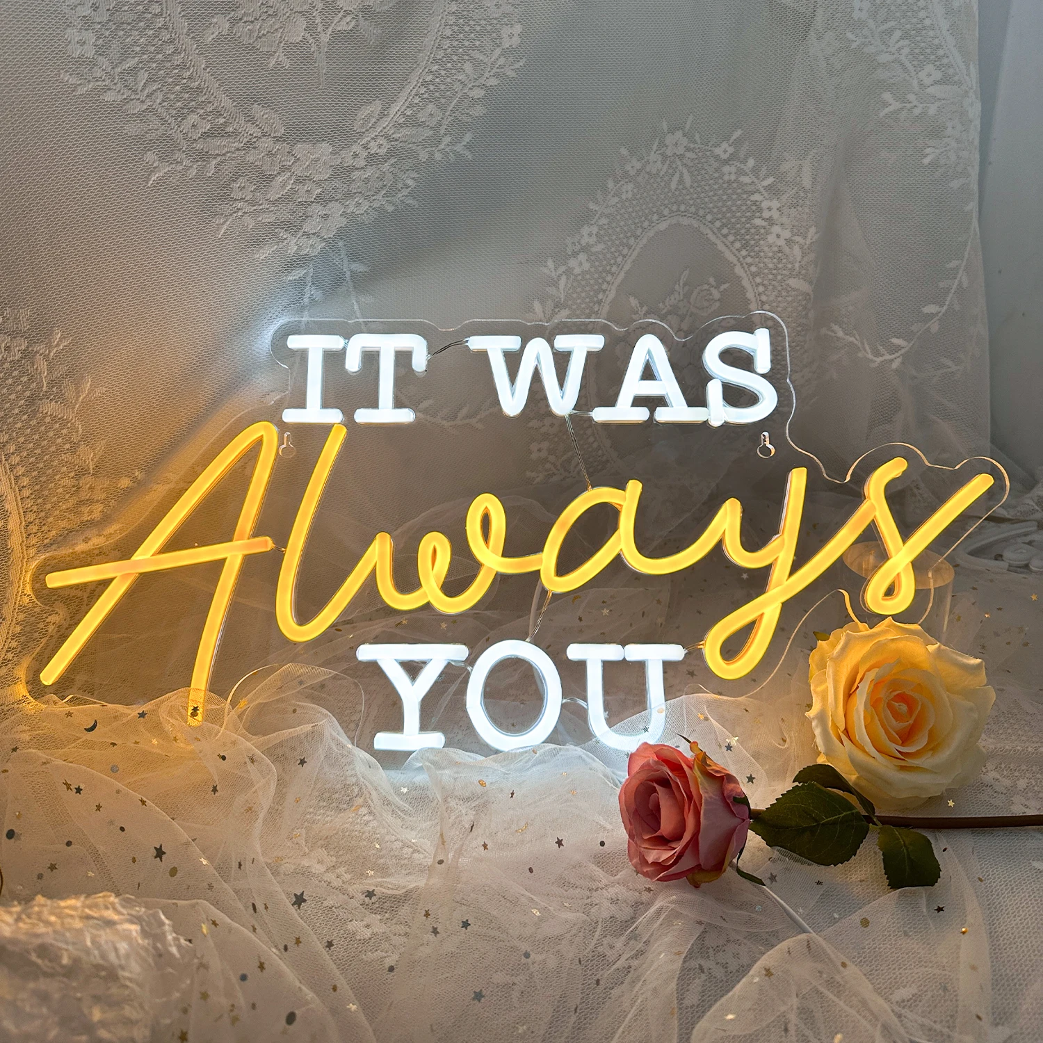 It Was Always You Neon Sign Board Custom Neon Art Party Proposal Mural Bedroom Roomdesign Wedding Ceremony Scene Wall Decoration