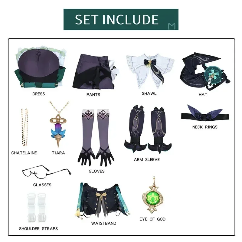 جينشين إمباكت إميلي أزياء تنكرية شعر مستعار أنيمي أزياء الهالوين للرجال زي اللعبة