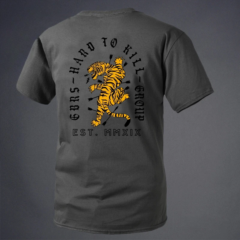 Summer New Product 2026 Model Security Series GBRS Theme Short-Sleeved T-Shirt - Tiger Descending Mountain Pattern