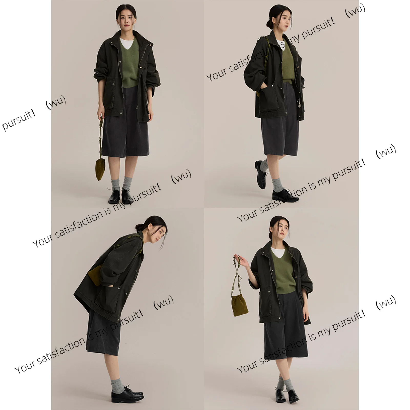 ZOCI-立体的な薄いプリーツのカジュアルパンツ、爽やかでスタイリッシュなベルベットワイドレッグクロップドパンツ 01551