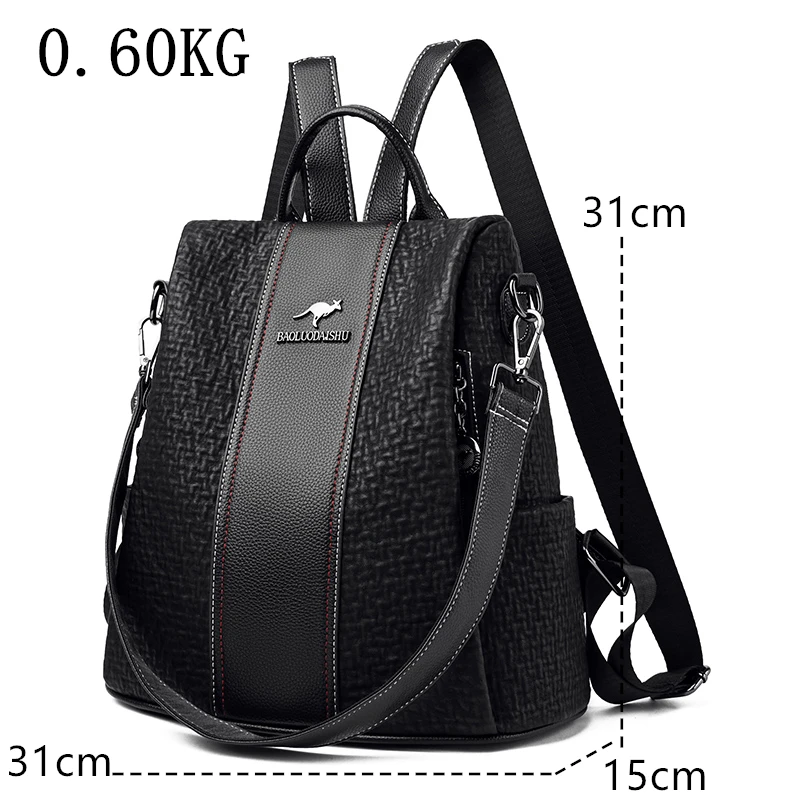 Imagem -04 - Mochila Anti-roubo de Couro Macio para Mulheres Designer de Luxo Mochila Escolar Grande Capacidade Bolsas de Viagem para Senhoras Nova Moda