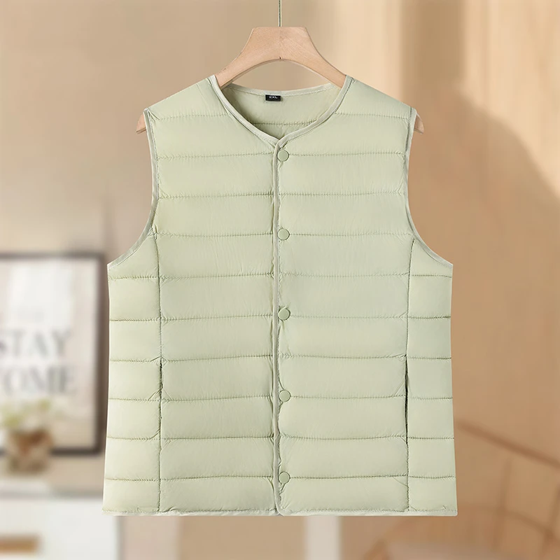 Women's Solid Color Light Cotton Vest Autumn Winter Vest Plus Size Vest Top Elderly Women's Casual Sleeveless Jacket