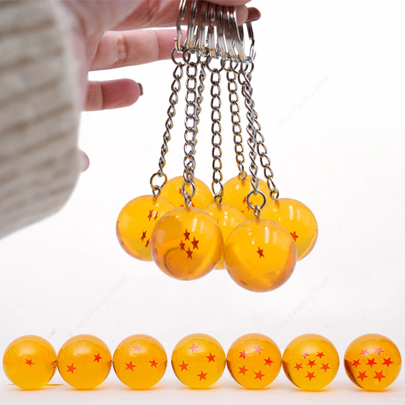 Anime Dragon Ball Z Son Goku 1 2 3 4 5 6 7 Star Shenron Dragonball Crystal Ball Keychain Pendant Backpack Bag Keyring Ornament