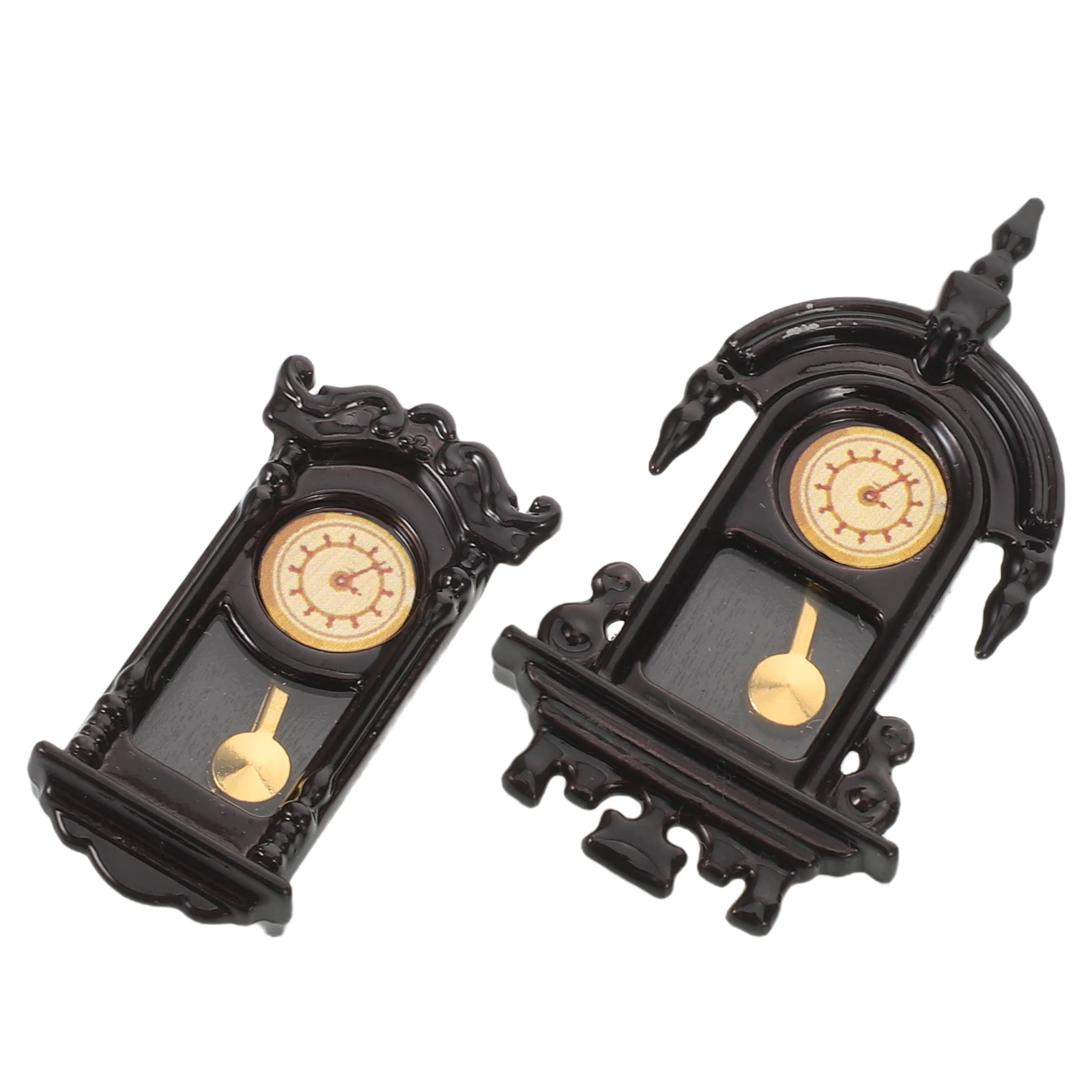 

2 шт. винтажные настенные часы миниатюрные ретро декоративные часы для кукольного домика спальня гостиная кухня мини-мебель украшения