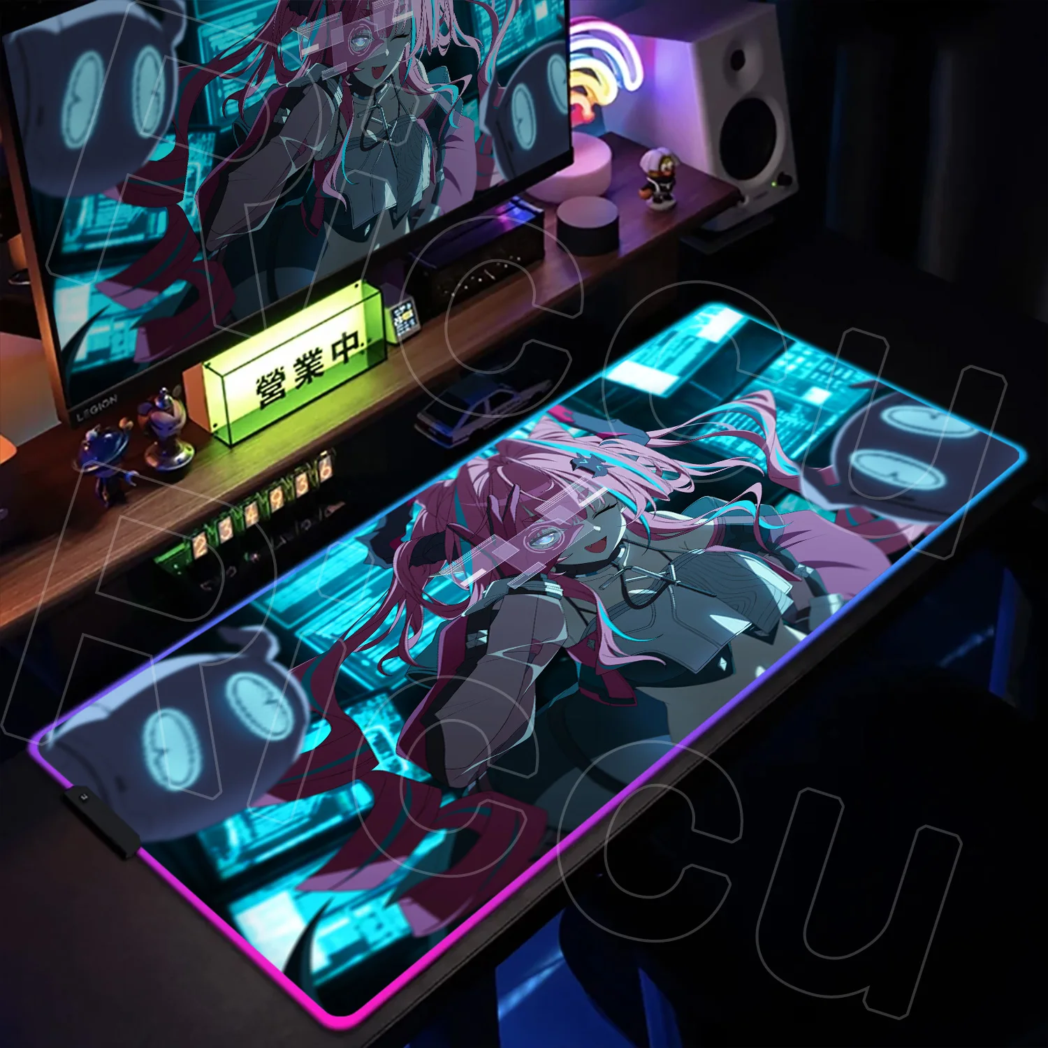 

Игровой коврик для мыши RGB HD XXL Arknights Endfield Yvonne, резиновый коврик для геймеров, компьютерный коврик с LED-подсветкой, большой защитный коврик для ноутбука и офиса