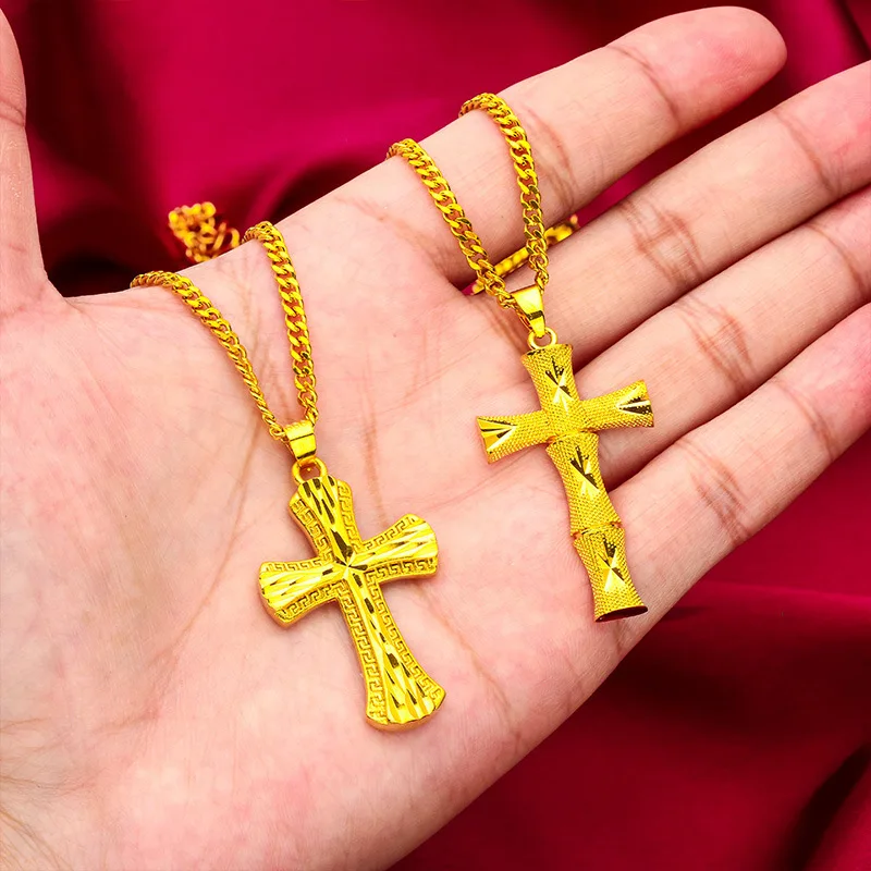 

24K Gold AU999 Bold Necklace Pendant Men's & Women's - Premium gold, fits leather jackets/suits, wearable for all genders