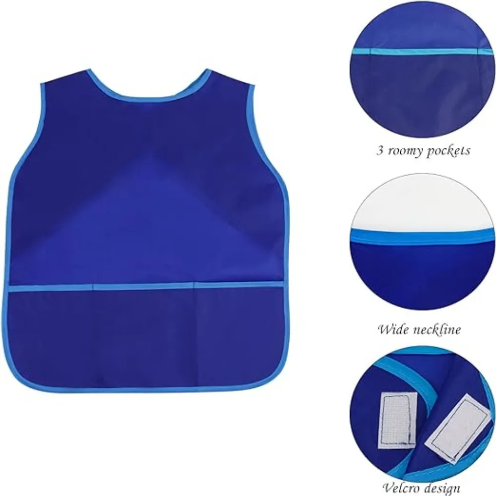 Cleaning Apron Nylon Art Smock Waterproof with 3 Pockets Painting Aprons Convenient Reusable Apron Classroom