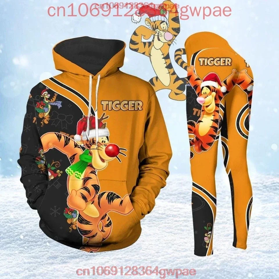 Disney Tigger Hoodie and Leggings Yoga Set Women's Winnie the Pooh Hoodie Yoga Pants Sweatpants Fashion Tracksuit Set