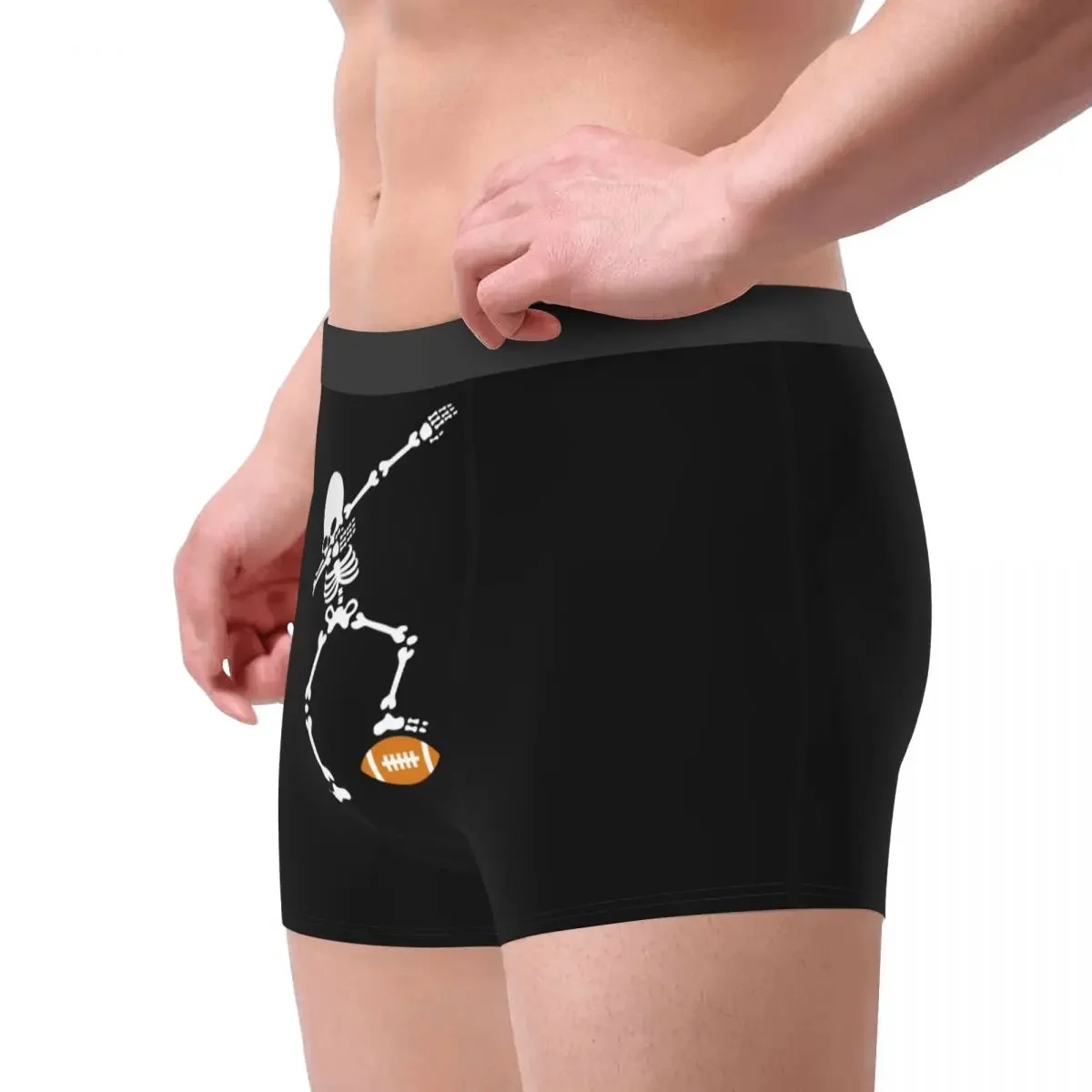 Men Boxer Briefs Shorts Panties Dab Dabbing Skeleton Rugby American Football Breathable Underwear Male Hot Plus Size Underpants