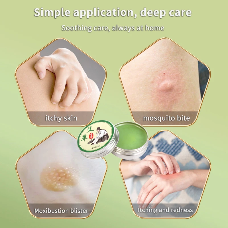 Mugwort Ointment Moxa Plaster Moxibustion Summer Cooling Oil Protection Accessory Cream Repel Mosquitoes Relieve Itching 1 Box