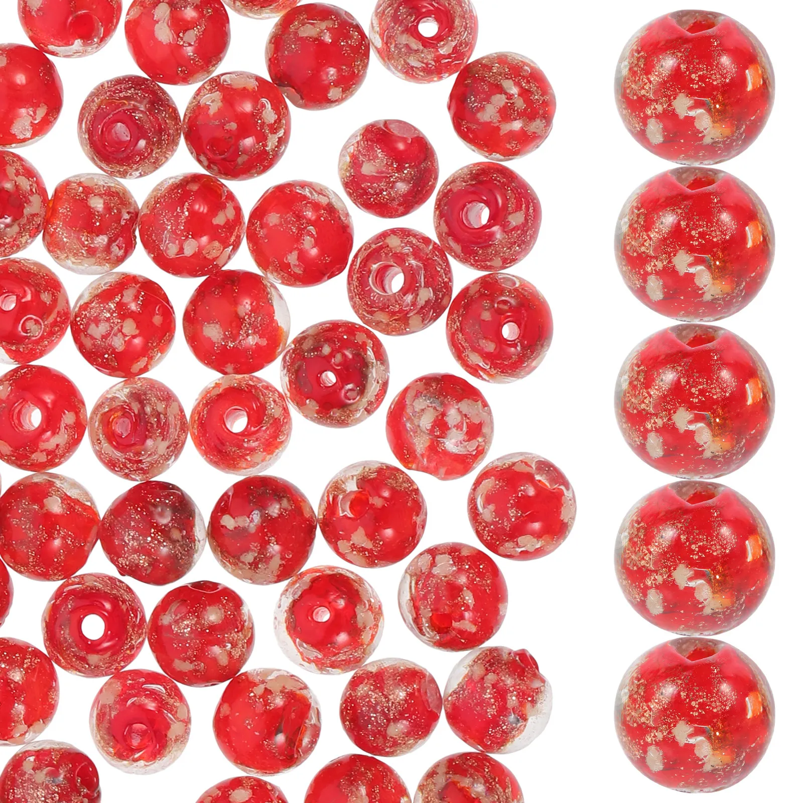 

100 шт. светящихся круглых стеклянных бусин для изготовления украшений, 1 мм, гладкая поверхность, для браслетов, ожерелий, поделок, декора