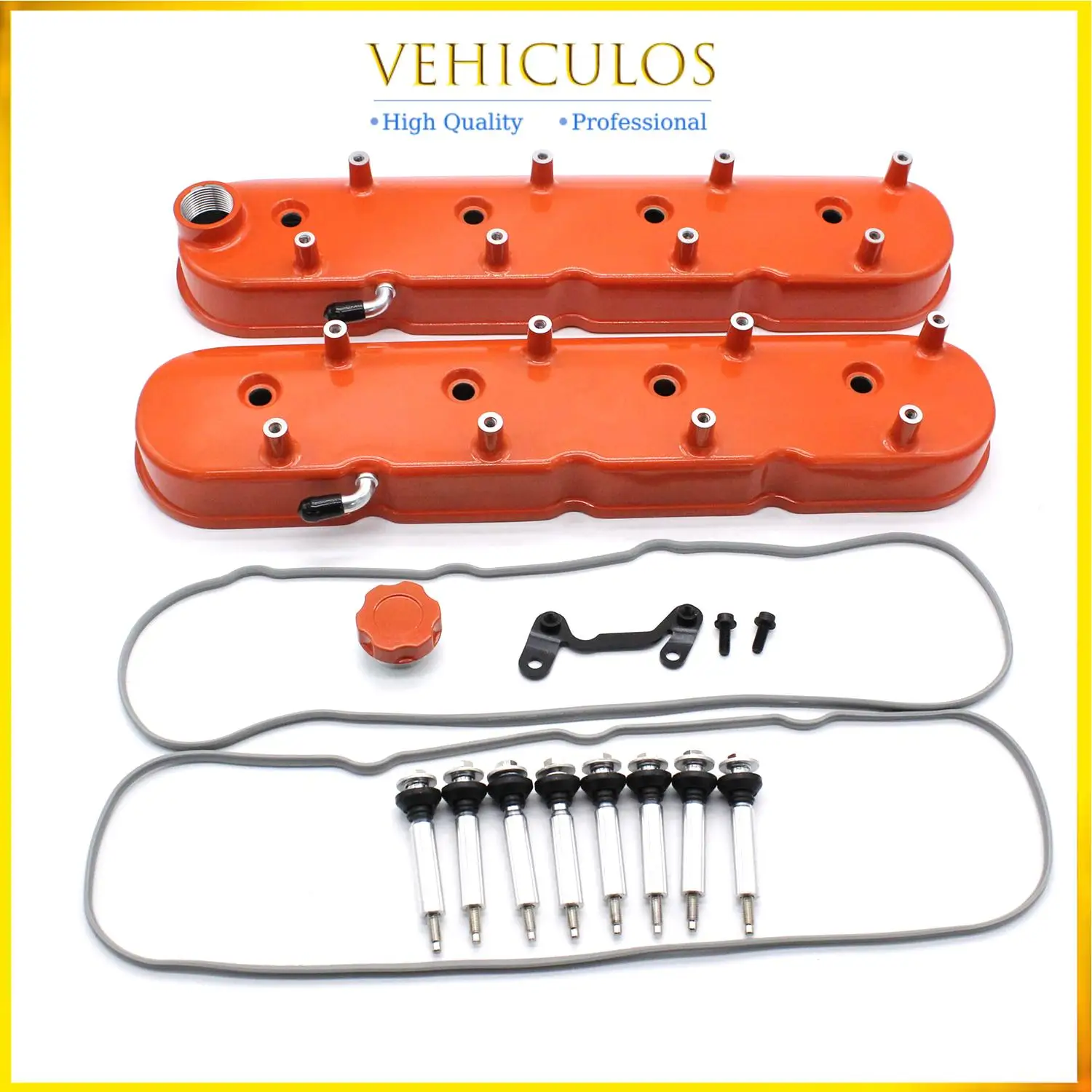 

2PCS Aluminum Orange Tall LS Valve Covers With Spacing 72mm Bolt Spacing For Chevy LS1 LS2 LS3 LS6 LSX 241-164 Car Accessories